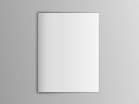 Blank mock up vector portrait cover magazine isolated on gray. Stock-Illustration