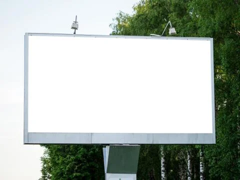 Blank mock up white empty billboard. Stock Photos