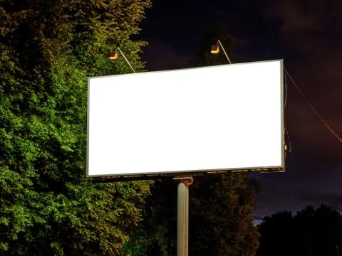 Blank mock up white empty billboard. Stock Photos