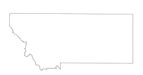 Blank Montana vector map silhouette illustration isolated on white イラスト素材
