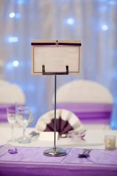Blank name holder wedding table Stock Photos