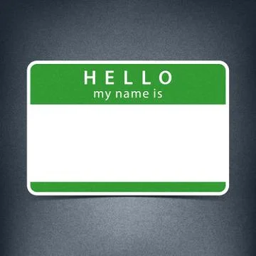 Blank name tag sticker HELLO Illustrazione stock