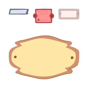Blank nameplates and decorative frames for labeling Stock Illustration