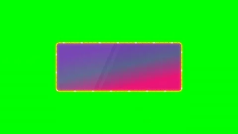 Blank neon marquee border title card lower third on green screen 库存影片 343493639