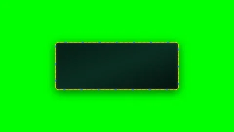 Blank neon marquee border title card lower third on green screen Vídeo Stock 344371513