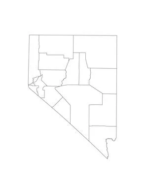 Blank Nevada State vector map silhouette illustration isolated on white イラスト素材