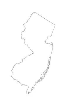 Blank New Jersey map vector silhouette illustration isolated on white イラスト素材