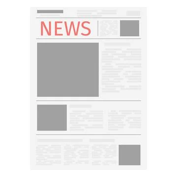 Blank Newspaper Page Vector Template with NEWS Header Stock Illustration