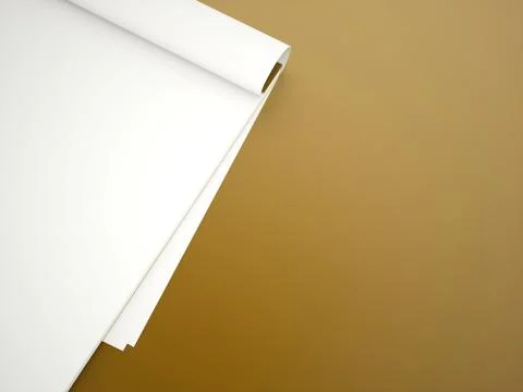 Blank note book rendered on yellow background イラスト素材