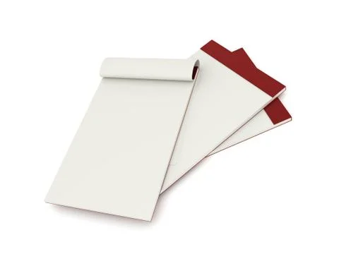 Blank note books rendered isolated on white background Stock Illustration