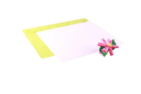 Blank note card and envelope Foto stock