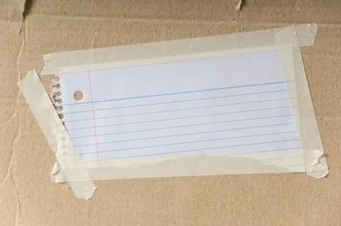 Blank note on cardboard Stock Photos