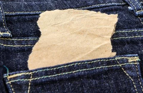 Blank note in a  jeans back pocket Stock-Fotos