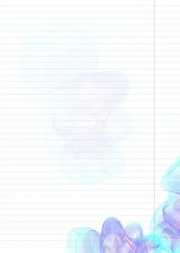 Blank note paper with blue, purple, pink abstract waves design230724 Stock Illustration