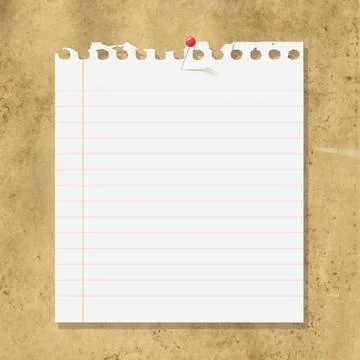 Blank note paper on cardboard background Stock Illustration