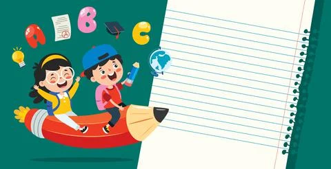 Blank Note Paper For Children Education Stock Illustration