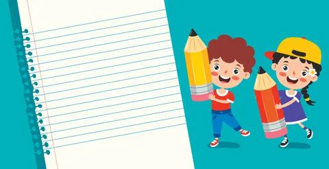 Blank Note Paper For Children Education Stock Illustration