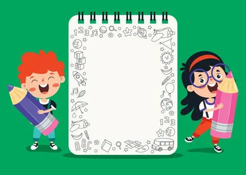 Blank Note Paper For Children Education Stock Illustration