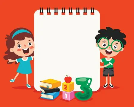 Blank Note Paper For Children Education Illustrazione stock