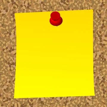 Blank  note paper on cork  board Stock Illustration