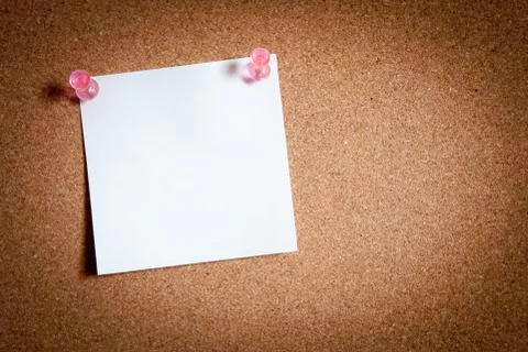 Blank note paper on corkboard Stock Photos
