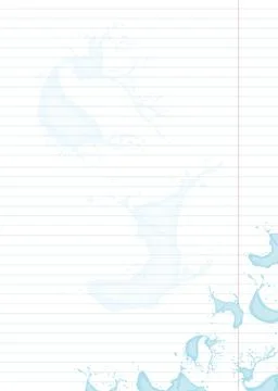 Blank note paper with flat splashes and drops Stock Illustration