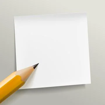 Blank note paper with pen Stock Illustration