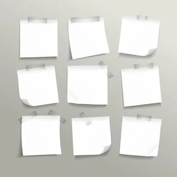Blank note paper set Illustrazione stock