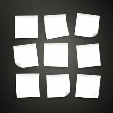 Blank note paper set Stock Illustration