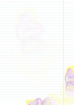 Blank note paper with yellow pink and blue abstract waves design Stock Illustration