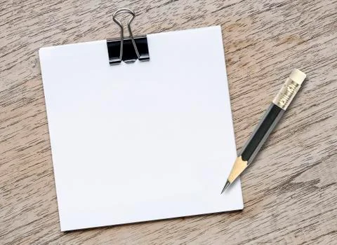 Blank note with pencil Stock Photos