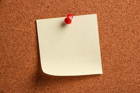 Blank Note Pinned On Cork Stock Photos