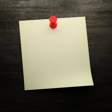 Blank note pinned on wood. 3d render Stock Photos