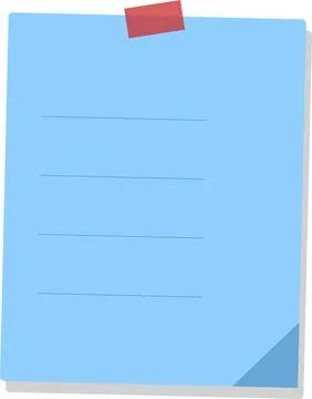 Blank note with red sticky flag on blue paper Stock Illustration