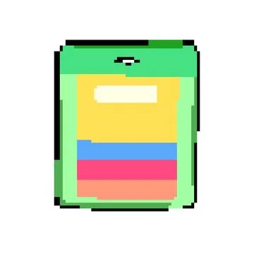 Blank note sticker pixel art vector illustration 스톡 일러스트