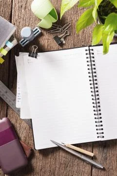 Blank notebook background Stock Photos