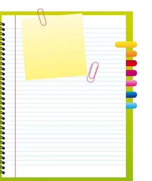 Blank notebook with clips and papers. vector illustration Stock Illustration