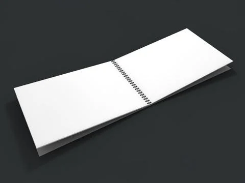 Blank notebook on dark background. 3D Illustrazione stock