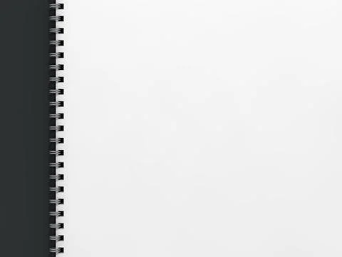 Blank notebook on dark background. 3D Illustrazione stock