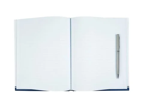 Blank notebook diary with silver pen Stock Photos