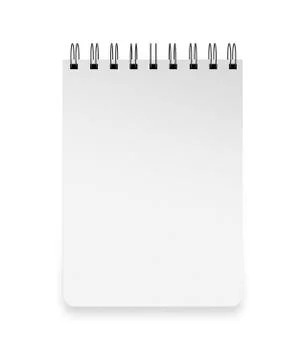 Blank notebook isolated on white background Foto stock