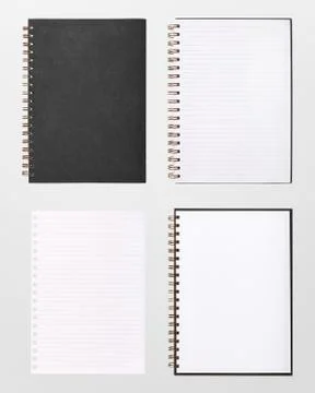 Blank notebook or notepad with line paper on wood background Stock Photos