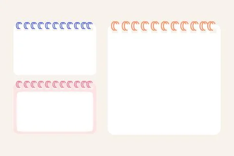 Blank Notebook Page Layout with Spiral Binding for Creative Notes and Bulle.. Stock Illustration
