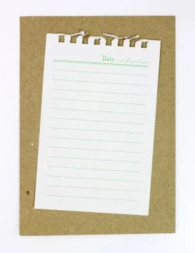 Blank notebook paper with line on brown paper Stock Photos