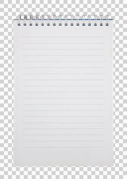 Blank notebook paper with ring spine on transparent background png file Foto stock