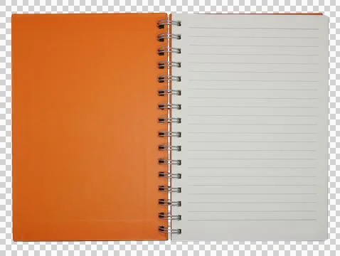 Blank notebook paper with ring spine on transparent background png file Foto stock