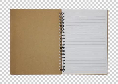 Blank notebook paper with ring spine on transparent background png file Stock Photos