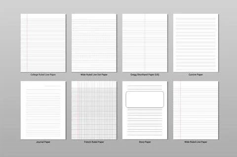 Blank notebook Paper sheets collection set Illustrazione stock