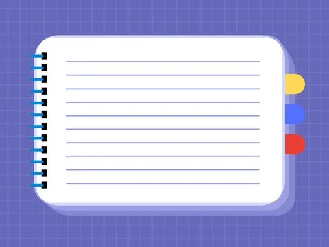 Blank notebook paper template for school education stationery and office do.. Stock Illustration