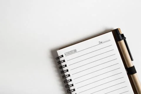 Blank notebook with pen and pencil Stock Photos